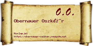 Obernauer Oszkár névjegykártya